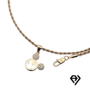 Aria LUX 2mm Rope Chain With Mickey Mouse Pendent