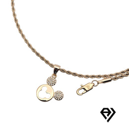 Aria LUX 2mm Rope Chain With Mickey Mouse Pendent