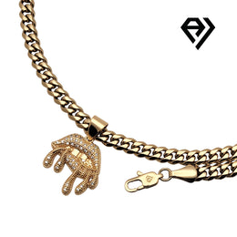 Aria LUX 6mm Cuban Chain With Lip Drip Pendent