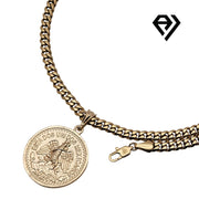 Aria LUX 6mm Cuban Chain With Gold Mayan Coin Pendent