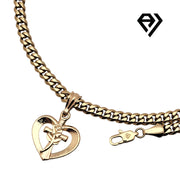 Aria LUX 6mm Cuban Chain With Heart Cross Pendent