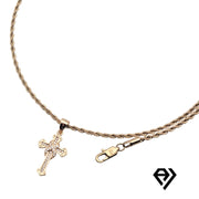 Aria LUX 2mm Rope Chain With Small Roman Cross Pendent