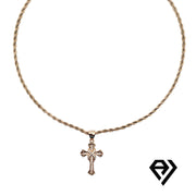 Aria LUX 2mm Rope Chain With Small Roman Cross Pendent