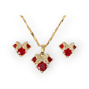 14k Bonded Gold Necklace with Minnie Mouse Set with Set of Earrings P30