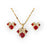 14k Bonded Gold Necklace with Minnie Mouse Set with Set of Earrings