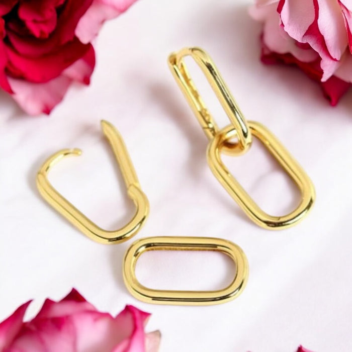 14k Gold Plated Link Ear Rings