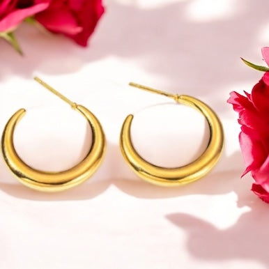 14k Gold Plated Hoop Ear Rings