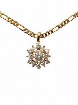 Rose Gold Necklace with Crystal Snowflake P30