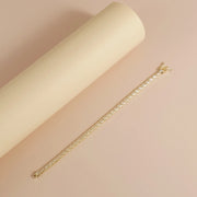 Moissanite Tennis bracelet Baguette Cut 2x4mm Eternity Bezel in Silver