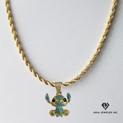 Chain with Diamond Stitch Pendant