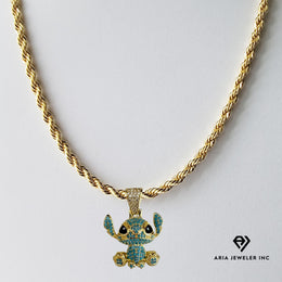 Chain with Diamond Stitch Pendant