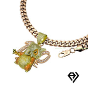 24 Inch, 10mm Cuban Necklace With Cubone Pendant