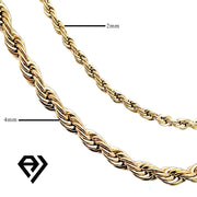 Aria LUX 2mm/4mm Rope Chain With Small Roman Cross Pendent