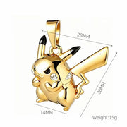 Aria LUX 2mm/4mm Rope Chain With Pokemon Pikachu Pendant