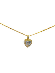 Crystal Heart with Gold Necklace  P30