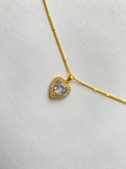 Crystal Heart with Gold Necklace  P30
