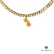 Chain with Gold Sun Glasses Pendant  P30