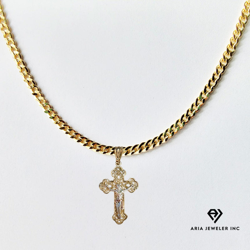 Chain with Gold Filigree Crucifix