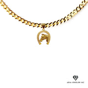 Gold Necklace with Horse Charm