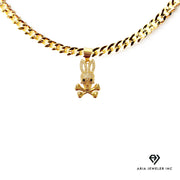 Chain with Gold Diamond Bad Bunny Cross Bone Pendant  P30