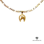 Gold Necklace with Horse Charm