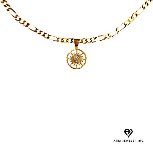 Chain with Gold Bohemian Sun Pendant