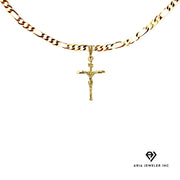 Gold Necklace with crucifix Cross Pendant