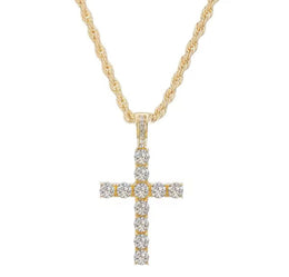 Gold plated Rope Chain with Cross P30