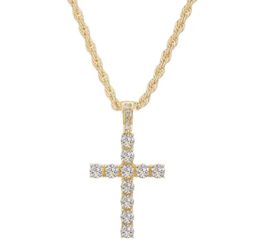 Gold plated Rope Chain with Cross