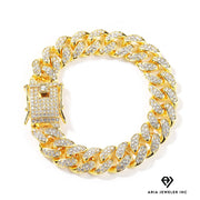 Bling Gold or silver Cuban Link bracelet with Key lock P30