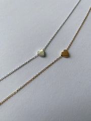 Silver + Gold Heart Necklaces  P30