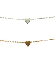 Silver + Gold Heart Necklaces  P30