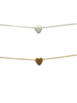 Silver + Gold Heart Necklaces  P30