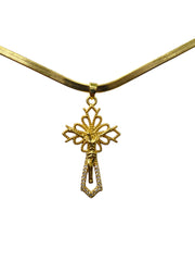 Herringbone Necklace with Crucifix  P30