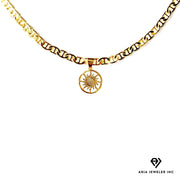 Chain with Gold Bohemian Sun Pendant