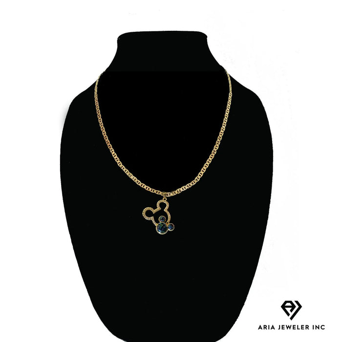 Chain with Mosaic Micky Mouse Pendant