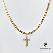 Gold Necklace with Curifix Cross Pendant