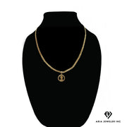Gold Necklace with Saint Christopher Charm