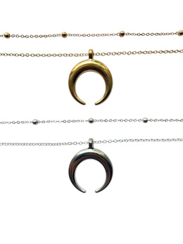 Silver + Gold Moon Necklaces  P30