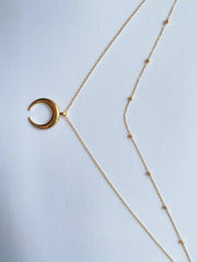 Silver + Gold Moon Necklaces  P30
