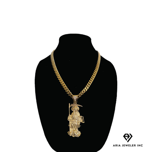 Gold Necklace with Reaper Pendent