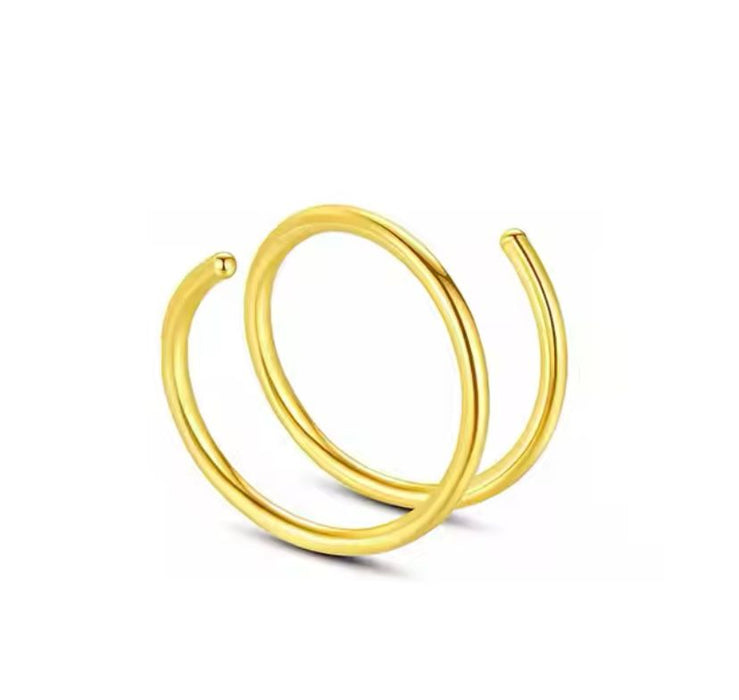 14k Gold Plated Double Hoop Nose Ring