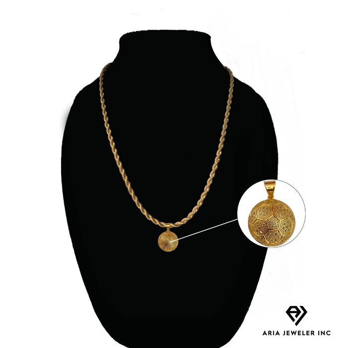 Gold Necklace with Soccer Ball Charm