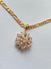 Rose Gold Necklace with Crystal Snowflake P30