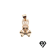 Chain with Gold Diamond Bad Bunny Cross Bone Pendant  P30