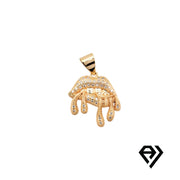 Chain with Gold Diamond Lip Drip Pendent