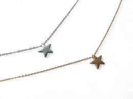 Silver + Gold Star Necklaces P30