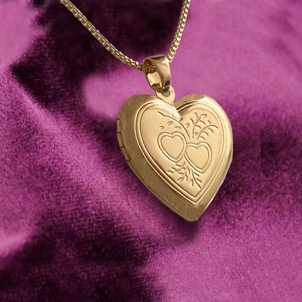 14k  gold plated Heart Necklace, 14 Karat    gold plated Chain with  gold plated Heart Locket, Best Gift for Women, Best Locket for Mother, Girlfriend, Lover by Aria jeweler