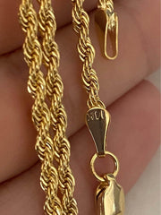 Rope chain with rose cross heart pendant