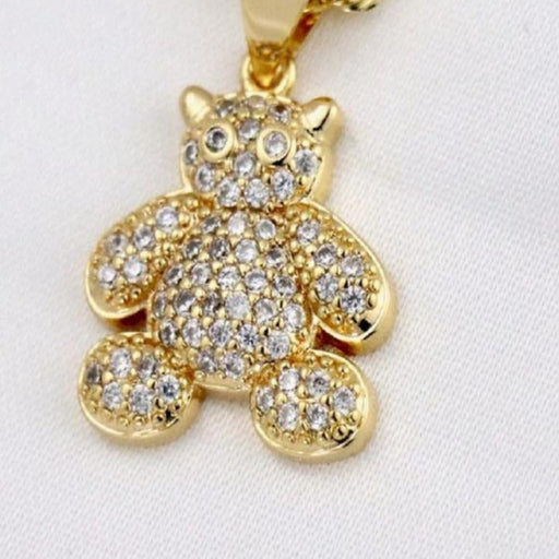 Gold Necklace with Teddy Bear Pendant